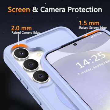 for Samsung Galaxy S25 Plus Case, Magnetic Phone Case with 1 Screen Protector [Military Grade Protection] [Compatible with MagSafe] Translucent Matte Protective Cover for S25 Plus, Lavender Purple
