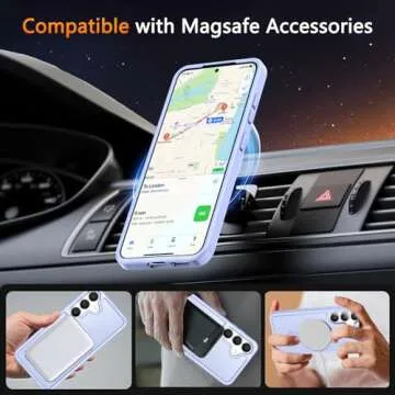 for Samsung Galaxy S25 Plus Case, Magnetic Phone Case with 1 Screen Protector [Military Grade Protection] [Compatible with MagSafe] Translucent Matte Protective Cover for S25 Plus, Lavender Purple