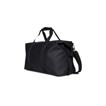 RAINS Hilo Weekend Bag - Waterproof Travel Duffle Bag (Black)