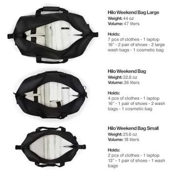 RAINS Hilo Weekend Bag - Waterproof Travel Duffle Bag (Black)