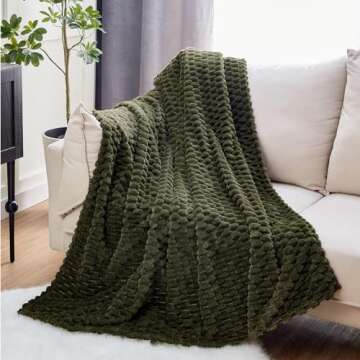 EXQ Home Cozy Fleece Throw Blanket - All Season Softness