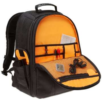 Amazon Basics DSLR and Laptop Backpack (Orange)