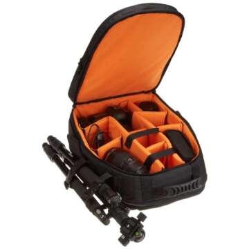 Amazon Basics DSLR and Laptop Backpack (Orange)
