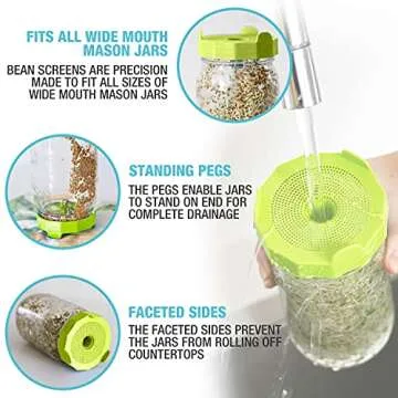 Masontops Easy DIY Bean Sprout Kit with Seeds & Lids