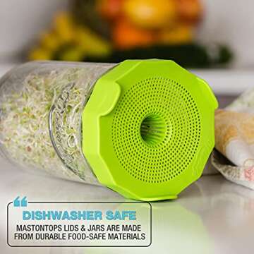 Masontops Easy DIY Bean Sprout Kit with Seeds & Lids