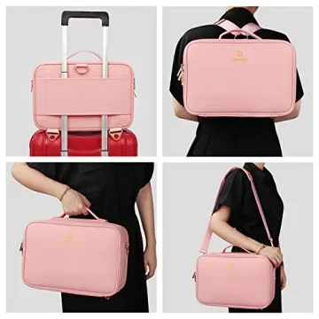 Relavel Travel Makeup Train Case with Adjustable Dividers