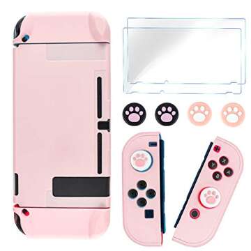 DLseego Switch Full Protective Case Cover Design for Nintendo Switch Joy-Con Controllers with Glass ...