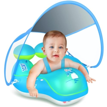 LAYCOL Baby Swimming Pool Float with Removable UPF 50+ UV Sun Protection Canopy,Toddler Inflatable P...