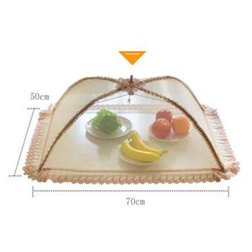 Mesh Food Covers 27.5" x 19.6" Pop-Up Tent Umbrella for Outdoors, Screen Tents, Parties Picnics, BBQs, Reusable and Collapsible Food Tents