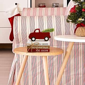ORIENTAL CHERRY Christmas Decor - Christmas Decorations Indoor - 3 Faux Books Bundle with Twine & Red Truck with Mini T/Ree - Farmhouse Rustic Tiered Tray Decor for Home Room Table Mantle Shelf