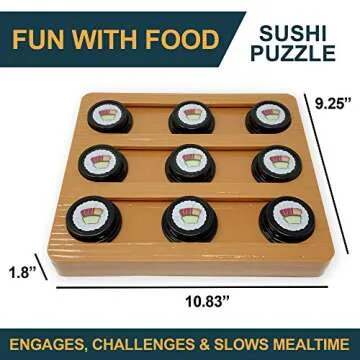 Our Pets Sushi Interactive Puzzle Game Dog Toys & Cat Toys (Puzzle & Interactive Dog Toy) Great Alternative to Snuffle Mat for Dogs; Slow Feeder Bowls & Slow Feeder Cat Bowl