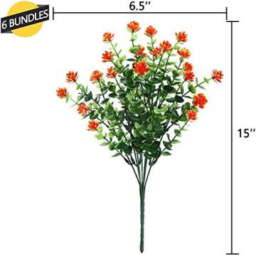 GREENRAIN Artificial Flowers for Outdoor Decoration - UV Resistant & Maintenance-Free