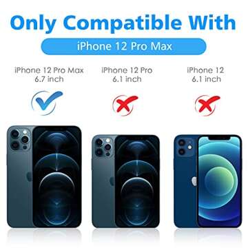 imluckies Camera Lens Protector for iPhone 12 Pro Max, Premium Tempered Glass Film Aluminum Alloy Lens Ring Cover, Pacific Blue [Anti-Scratch]