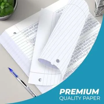 Rosmonde Loose Leaf Paper, 450 Sheets, 3 Pack, College Ruled Paper, 8" x 10.5", Bulk Office Filler Paper, 3 Hole Punched, 150 Sheets/Pack, 56 gsm Paper, College Ruled Notebook Paper for Binder, White