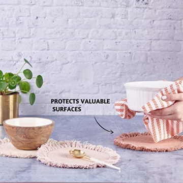 Folkulture Kitchen Pot Holders - Set of 3 Stylish Trivets