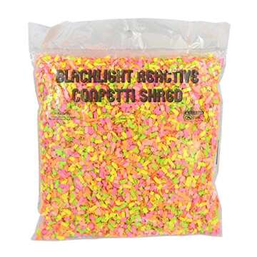Blacklight Reactive Neon Confetti Bright Flourescent Colors Glows with UV Light Party Favors, Decora...