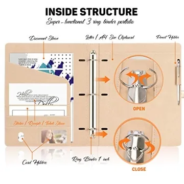 Toplive Padfolio 3 Ring Binder Business Organizer for Professionals