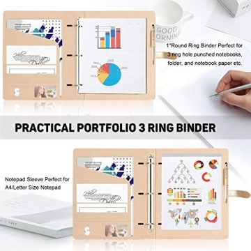Toplive Padfolio 3 Ring Binder Business Organizer for Professionals