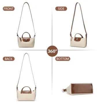 LA'FESTIN Small Leather Crossbody Bag For Women: Shoulder Purses With Handles-Fashion Lightweight Women's Handbag, Lady Bag (Brown)