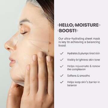 Karuna Skin - DRENCH Hydrating Sheet Mask, Pore-Minimizing Facial Skin Care Products, Hydrating Sheet Masks with Pear Extract & Peony, Face Mask for Skin with Acne & Dark Spots, 0.74 fl. oz./22 ml