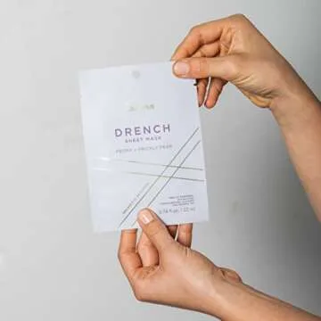 Karuna Skin - DRENCH Hydrating Sheet Mask, Pore-Minimizing Facial Skin Care Products, Hydrating Sheet Masks with Pear Extract & Peony, Face Mask for Skin with Acne & Dark Spots, 0.74 fl. oz./22 ml