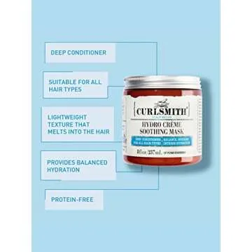 CURLSMITH - Hydro Crème Soothing Mask - Vegan Soothing Hair Mask for any Hair Type (2oz)