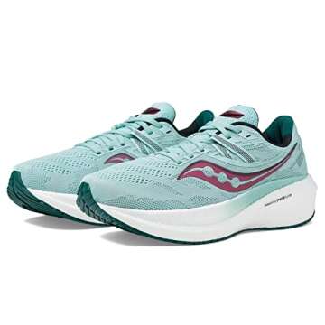 Saucony Women's Triumph 20 Sneaker, Mineral/Berry, 9.5