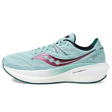 Saucony Women's Triumph 20 Sneaker, Mineral/Berry, 9.5