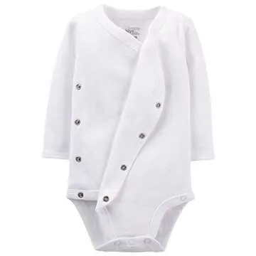 Simple Joys by Carter's Baby 4-Pack Long Sleeve Side Snap Bodysuit, White, 0-3 Months