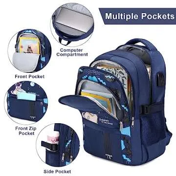 ACESAK Kids Backpack - Lightweight, Waterproof with Lunch Set
