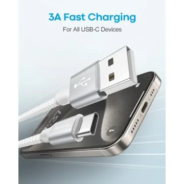 Huukein 10 ft USB C Cable Fast Charging & Data Transfer