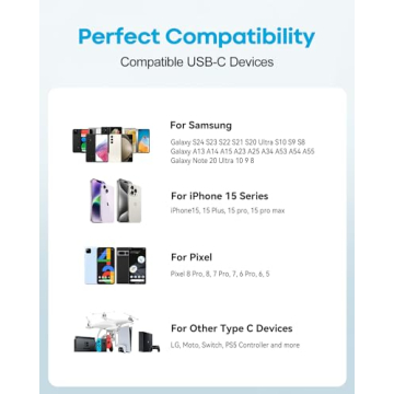 Huukein 10 ft USB C Cable Fast Charging & Data Transfer