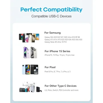 Huukein 10 ft USB C Cable Fast Charging & Data Transfer