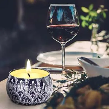 Citronella Candles - 4 Pack Citronella Candles Outdoor Set，Indoor Scented Soy Wax Candles Portable Travel Tin Gift Set for Home Garden Patio Balcony Decorative