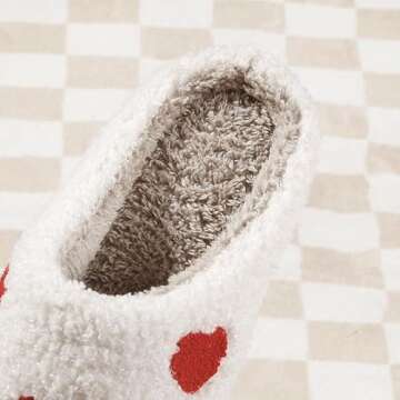 Heart Slippers Valentine's Day Gifts Cute Comfy Bedroom Slippers For Women Men,Home Memory Foam Slippers,Ladies Furry Warm Slippers Indoor Outdoor for Winter,Womens Slippers,Heart 41-42