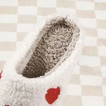 Heart Slippers Valentine's Day Gifts Cute Comfy Bedroom Slippers For Women Men,Home Memory Foam Slippers,Ladies Furry Warm Slippers Indoor Outdoor for Winter,Womens Slippers,Heart 41-42