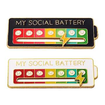 Battery mood pin - My Battery mood Creative Lapel Pin, Fun Enamel Emotional Pin 13 Days A Week