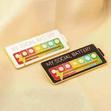 Battery mood pin - My Battery mood Creative Lapel Pin, Fun Enamel Emotional Pin 13 Days A Week