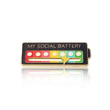 Battery mood pin - My Battery mood Creative Lapel Pin, Fun Enamel Emotional Pin 13 Days A Week