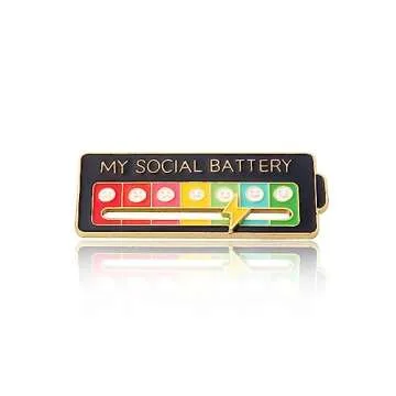 Battery mood pin - My Battery mood Creative Lapel Pin, Fun Enamel Emotional Pin 13 Days A Week