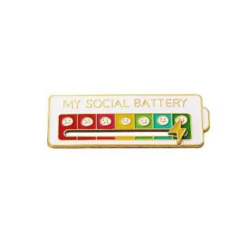 Battery mood pin - My Battery mood Creative Lapel Pin, Fun Enamel Emotional Pin 13 Days A Week