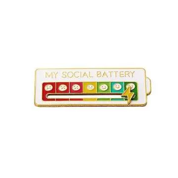 Battery mood pin - My Battery mood Creative Lapel Pin, Fun Enamel Emotional Pin 13 Days A Week