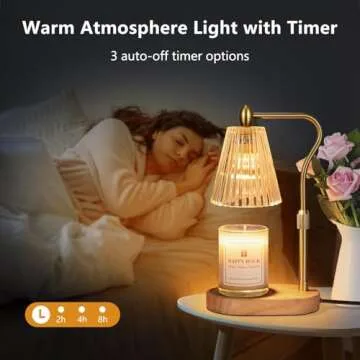 Imenlox Candle Warmer Lamp, with Timer and Dimmer, Birthday Gifts for Women Mom, Adjustable Height Wax Melt Warmer for Scented Jar Candles, Home Decor, 2 Bulbs