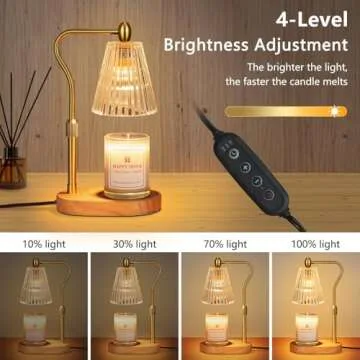Imenlox Candle Warmer Lamp, with Timer and Dimmer, Birthday Gifts for Women Mom, Adjustable Height Wax Melt Warmer for Scented Jar Candles, Home Decor, 2 Bulbs