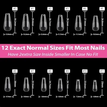 UNA GELLA Long Coffin Fake Nails - 216pcs Press On Tips