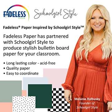 Fadeless Schoolgirl Style Bulletin Board Paper, Sweater Weather, 47.25" x 12', 1 Roll