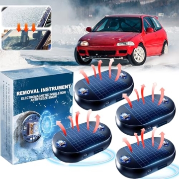 4pcs AntiFreeze Electromagnetic Car Snow Removal Device, Solar Electromagnetic Car Snow Removal Devi...