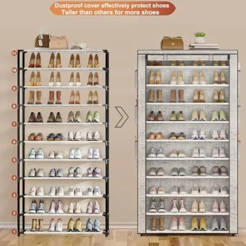 OYREL Shoe Rack 10 Tier - Store 50-56 Pairs Neatly