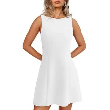 WIHOLL Women's Elegant Sleeveless Mini Dress for Summer