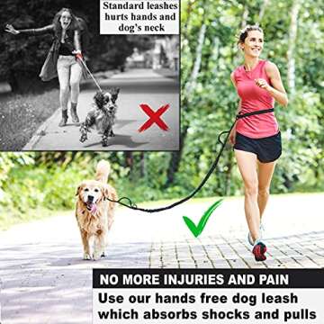 CHUNKY PAW Hands Free Dog Leash - Durable Dual Handle Design for Medium and Large Dogs